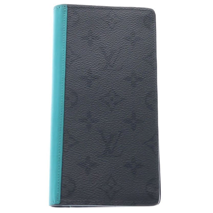 Louis Vuitton Portefeuille Brazza NM Monogram Eclipse Wallet Turquoise Gray