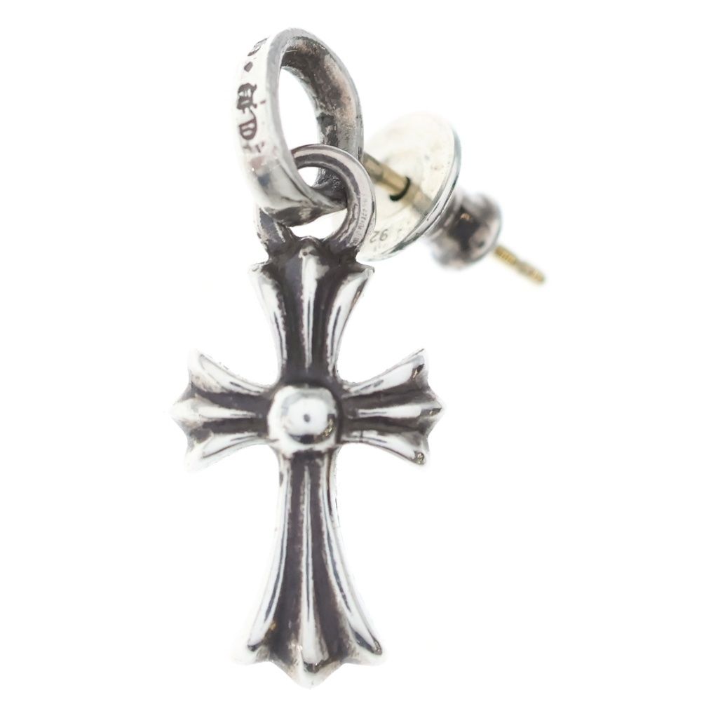 Chrome Hearts Bby Pprchn Baby Fat Cross Drop Earrings Silver