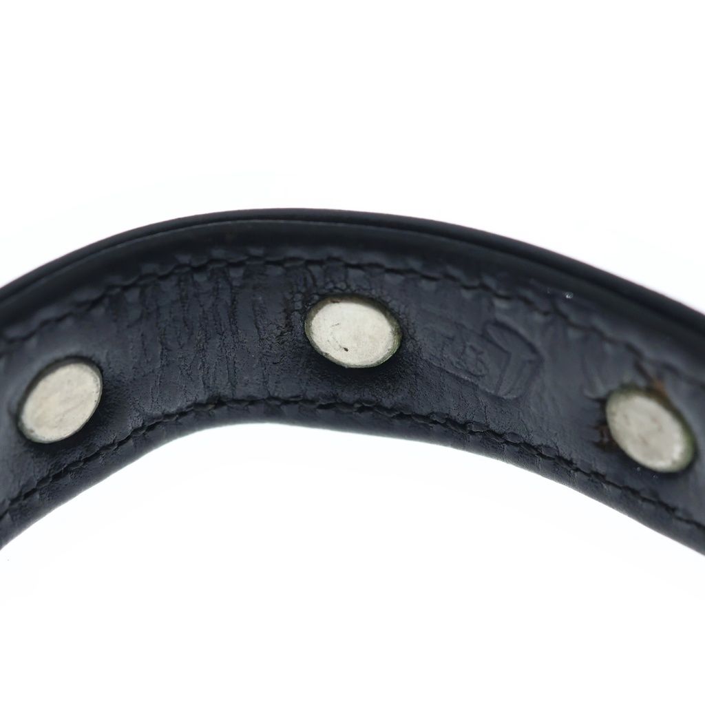 Chrome Hearts Gunslinger Crow Ball Leather Bracelet Black Silver — view 6