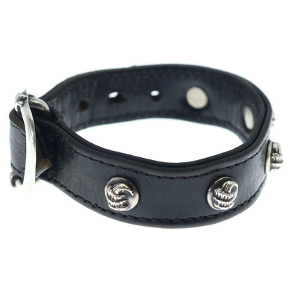 Chrome Hearts Gunslinger Crow Ball Leather Bracelet Black Silver — view 4