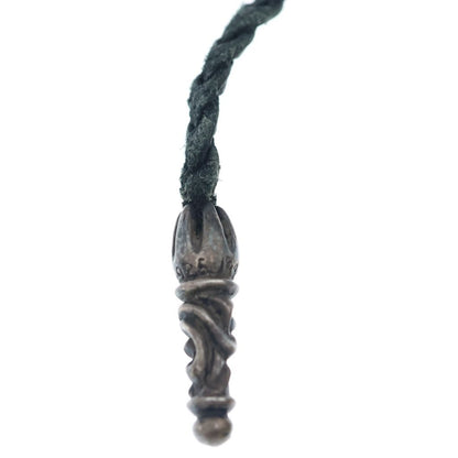 Chrome Hearts Leather Braid Scroll Blade Silver Necklace — view 5