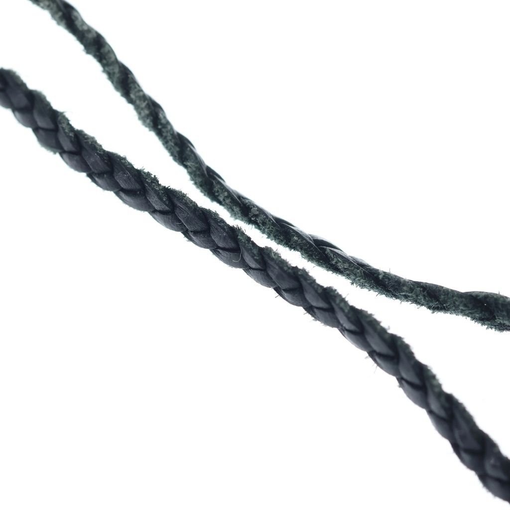 Chrome Hearts Leather Braid Scroll Blade Silver Necklace — view 3