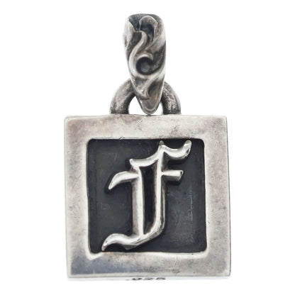 Chrome Hearts Framed Letter Block Alphabet Charm Pendant Silver
