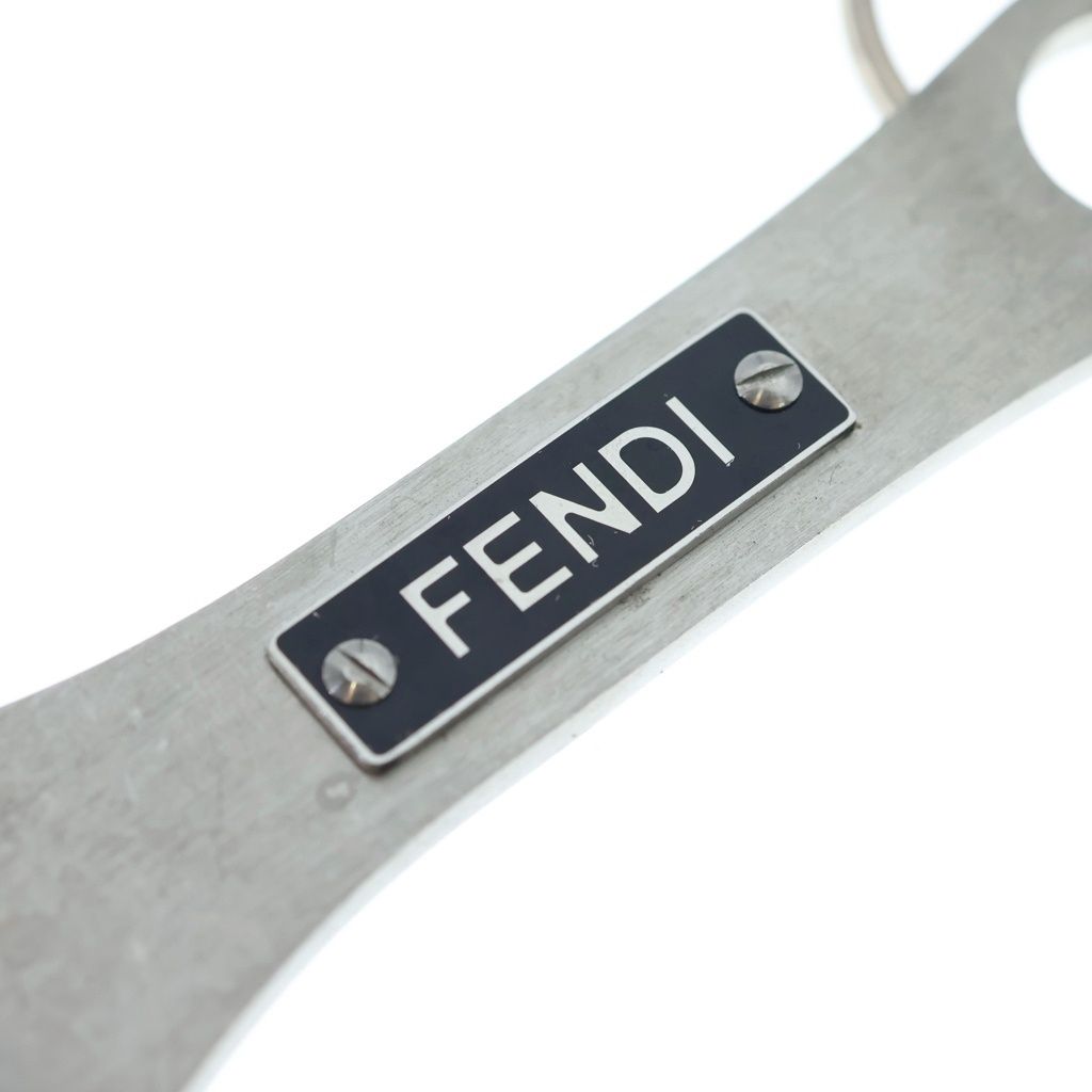 Fendi Opener Key Ring Logo Key Holder Silver — view 5