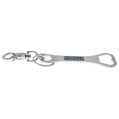 Fendi Opener Key Ring Logo Key Holder Silver — view 4