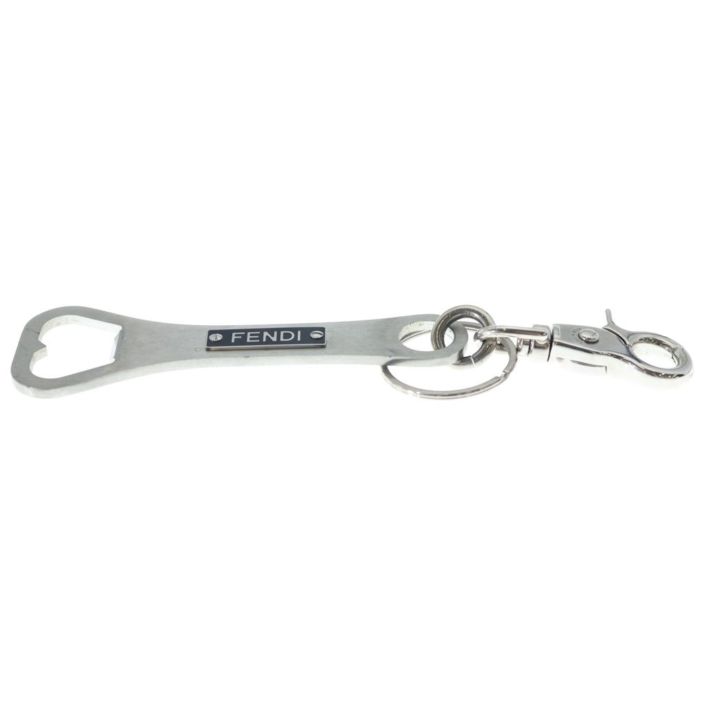 Fendi Opener Key Ring Logo Key Holder Silver — view 3