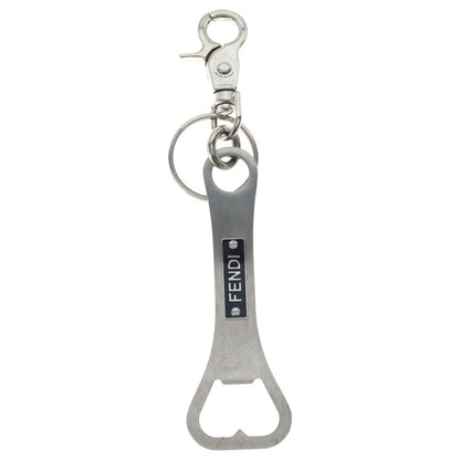 Fendi Opener Key Ring Logo Key Holder Silver