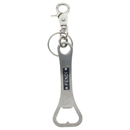 Fendi Opener Key Ring Logo Key Holder Silver