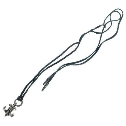 Chrome Hearts Vintage BS Fluer BS Flare Pendant Leather Braid Silver Black — view 2