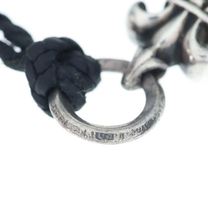 Chrome Hearts Vintage BS Fluer BS Flare Pendant Leather Braid Silver Black — view 6
