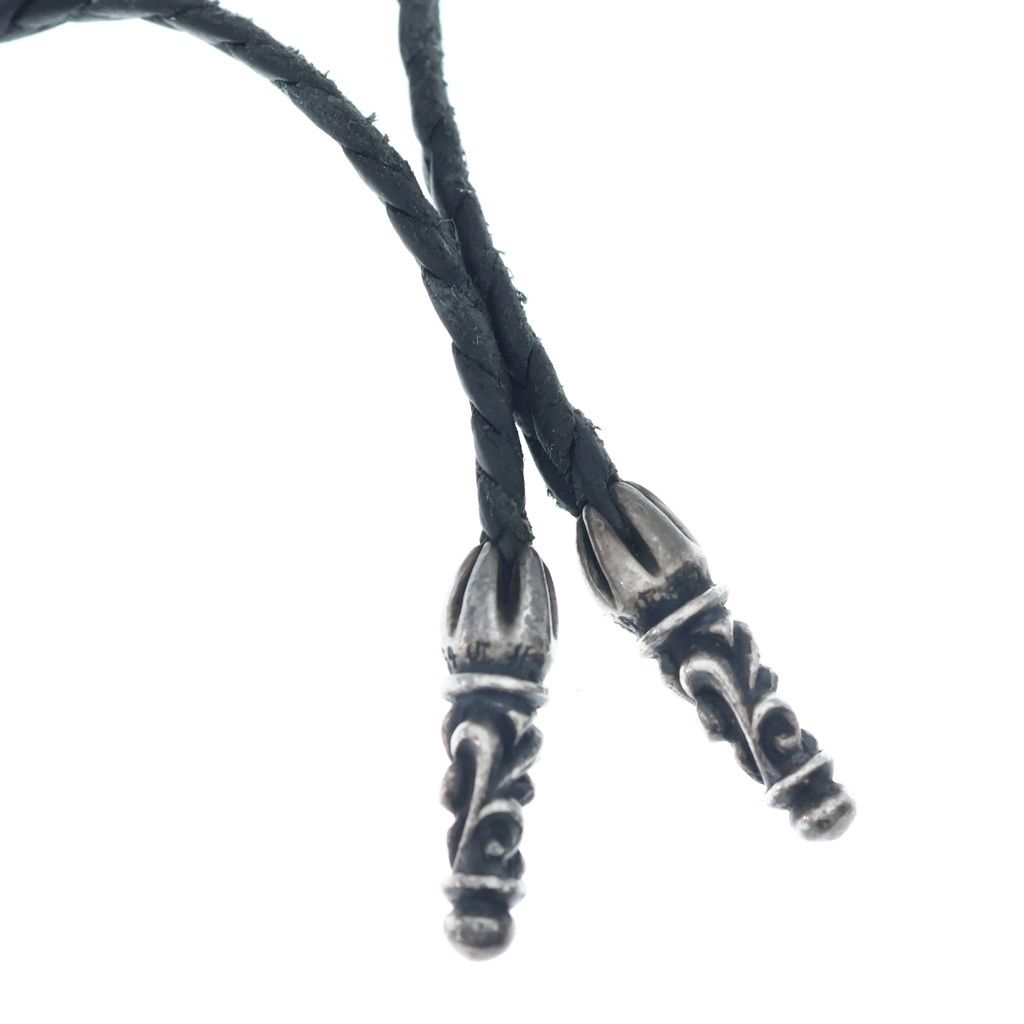 Chrome Hearts Vintage BS Fluer BS Flare Pendant Leather Braid Silver Black — view 5