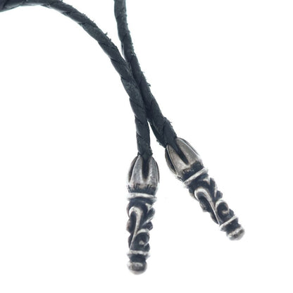 Chrome Hearts Vintage BS Fluer BS Flare Pendant Leather Braid Silver Black — view 5