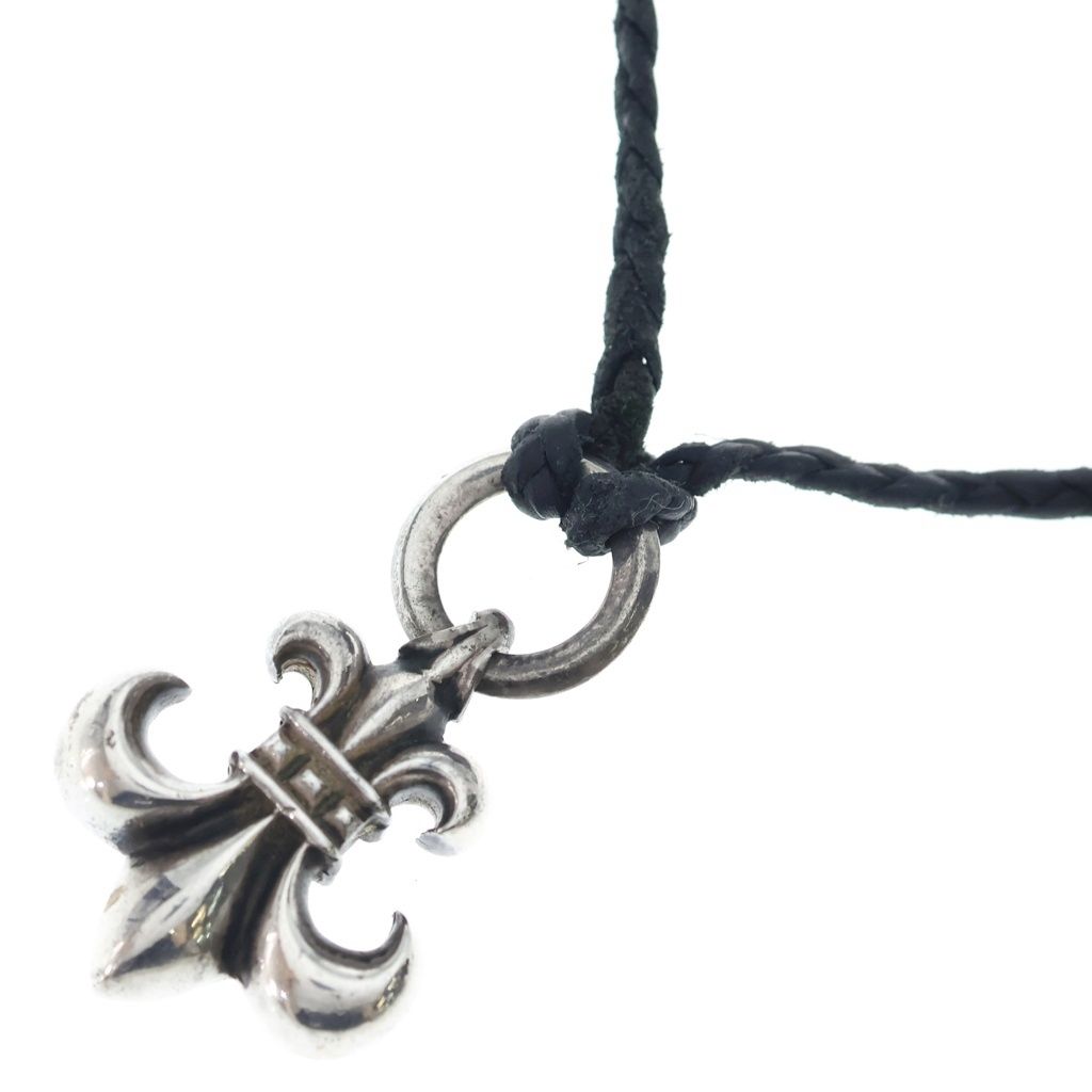 Chrome Hearts Vintage BS Fluer BS Flare Pendant Leather Braid Silver Black