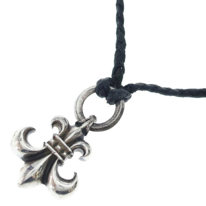 Chrome Hearts Vintage BS Fluer BS Flare Pendant Leather Braid Silver Black