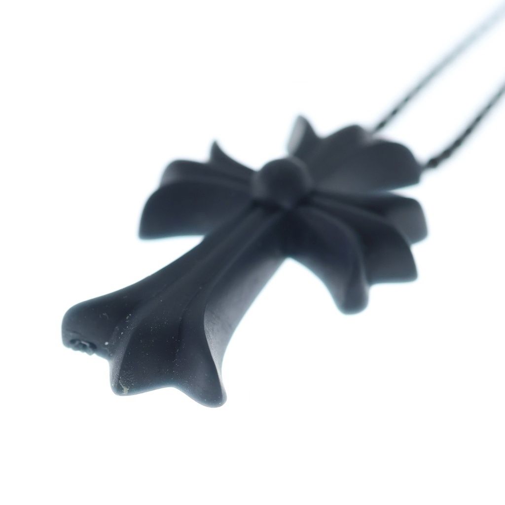 Chrome Hearts Rubber CH Crs Sml Small CH Cross Necklace Silicone Black — view 5