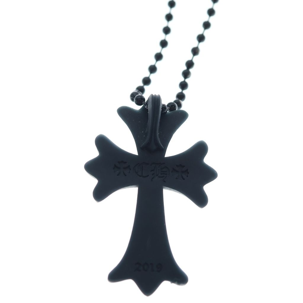Chrome Hearts Rubber CH Crs Sml Small CH Cross Necklace Silicone Black — view 3