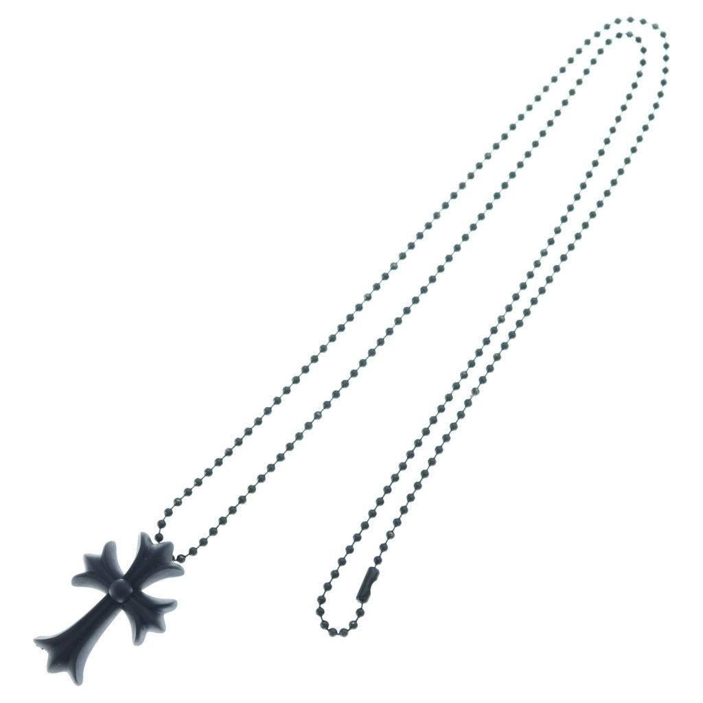 Chrome Hearts Rubber CH Crs Sml Small CH Cross Necklace Silicone Black — view 2