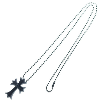 Chrome Hearts Rubber CH Crs Sml Small CH Cross Necklace Silicone Black — view 2
