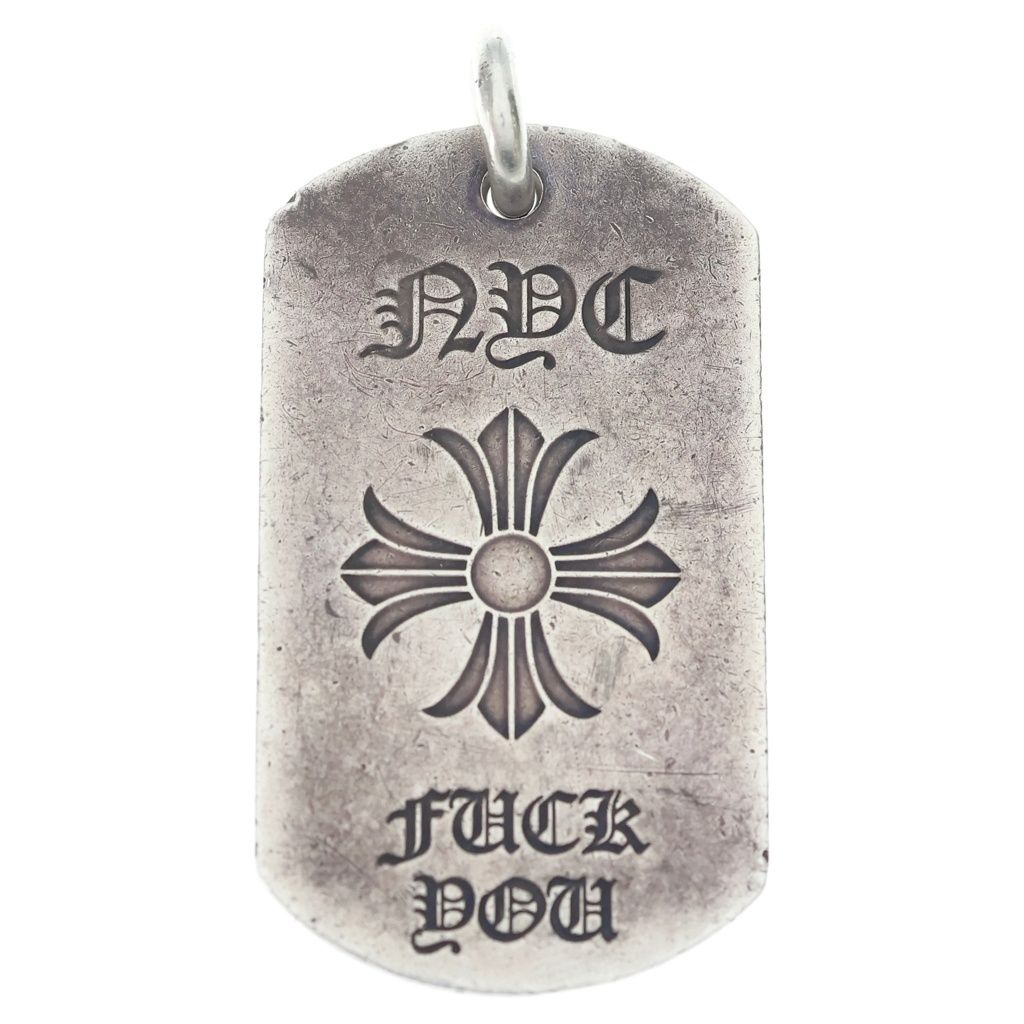 Chrome Hearts D Tag Lrg Nyc Limited You CH Plus Dog Tag Pendant Silver