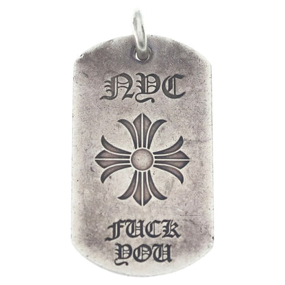 Chrome Hearts D Tag Lrg Nyc Limited You CH Plus Dog Tag Pendant Silver