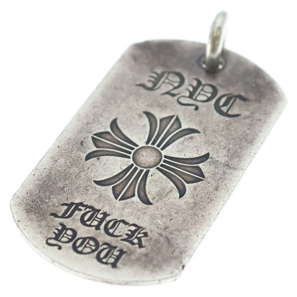 Chrome Hearts D Tag Lrg Nyc Limited You CH Plus Dog Tag Pendant Silver — view 5
