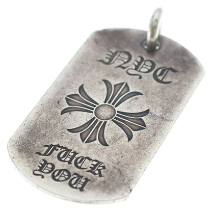 Chrome Hearts D Tag Lrg Nyc Limited You CH Plus Dog Tag Pendant Silver — view 5