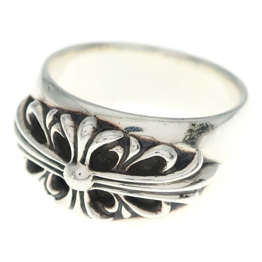 Chrome Hearts Flrl Crs Floral Cross Ring Silver