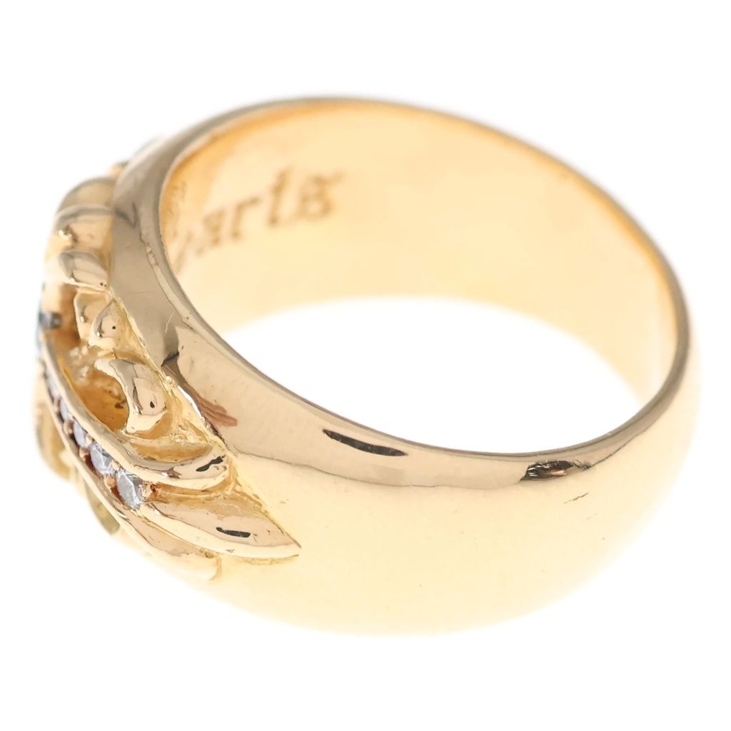 Chrome Hearts 22k Flrl Crs P Dia Floral Black Sling Pave Diamond Gold Ring — view 4