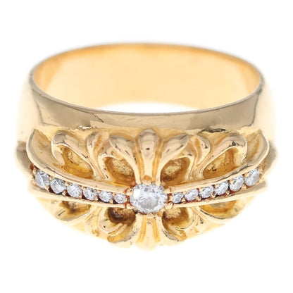 Chrome Hearts 22k Flrl Crs P Dia Floral Black Sling Pave Diamond Gold Ring — view 5