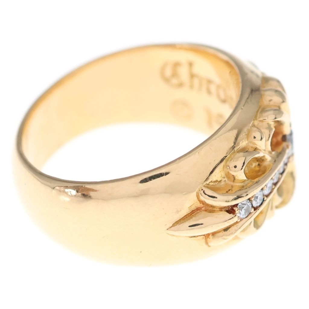 Chrome Hearts 22k Flrl Crs P Dia Floral Black Sling Pave Diamond Gold Ring — view 3