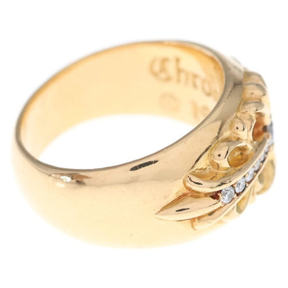 Chrome Hearts 22k Flrl Crs P Dia Floral Black Sling Pave Diamond Gold Ring — view 3