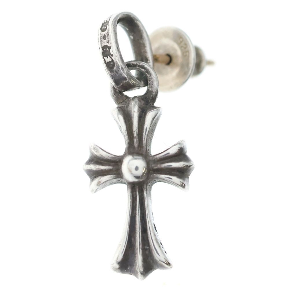 Chrome Hearts Bby Pprchn Baby Fat Cross Drop Earrings Silver