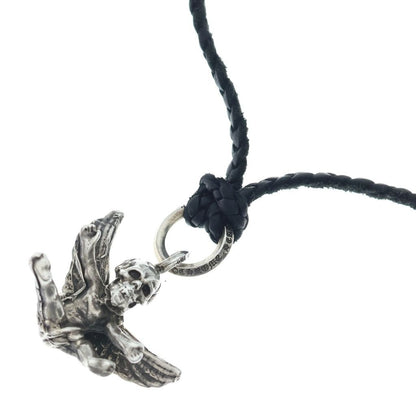 Chrome Hearts Foti Miss Lerlene Leather Braid Pendant Silver