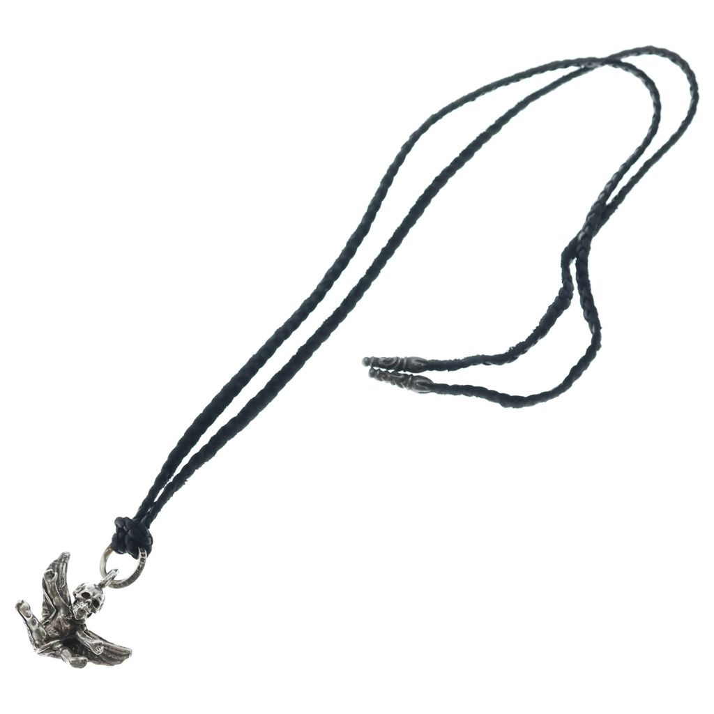 Chrome Hearts Foti Miss Lerlene Leather Braid Pendant Silver — view 2