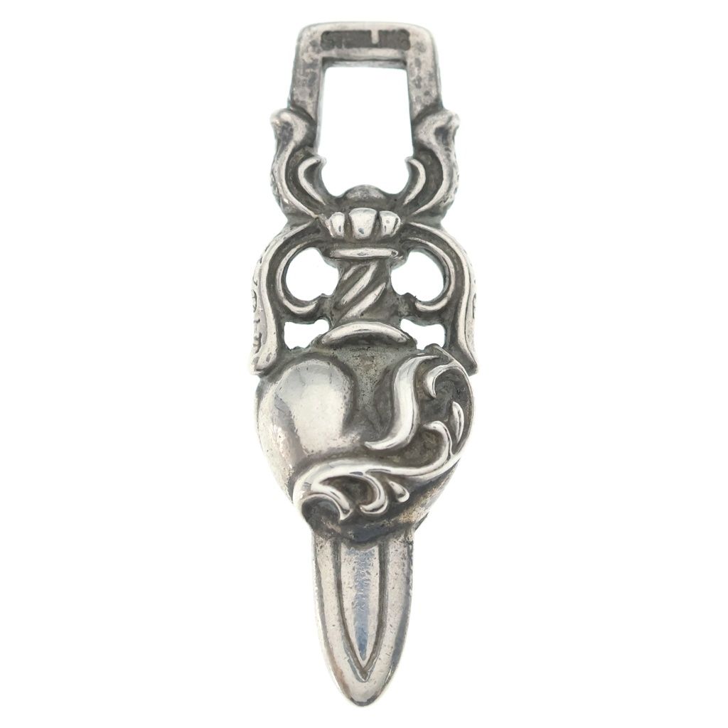 Chrome Hearts Dagger Heart Daga Pendant Silver