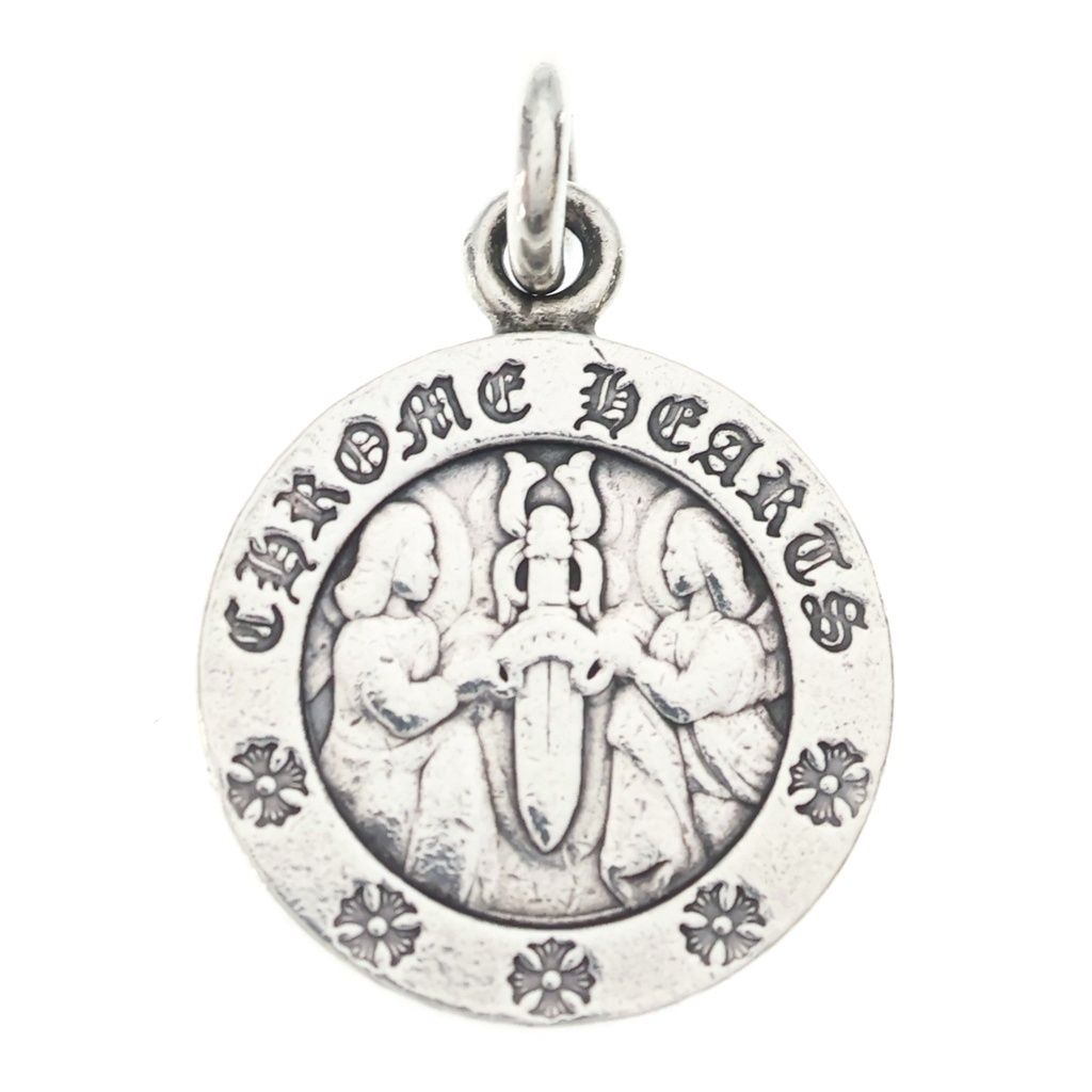 Chrome Hearts Chrm Angl Mdl V2 Angel Medal Charm Pendant Silver