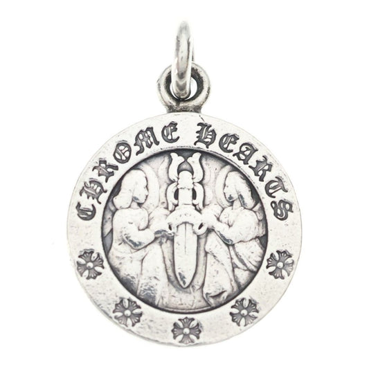 Chrome Hearts Chrm Angl Mdl V2 Angel Medal Charm Pendant Silver