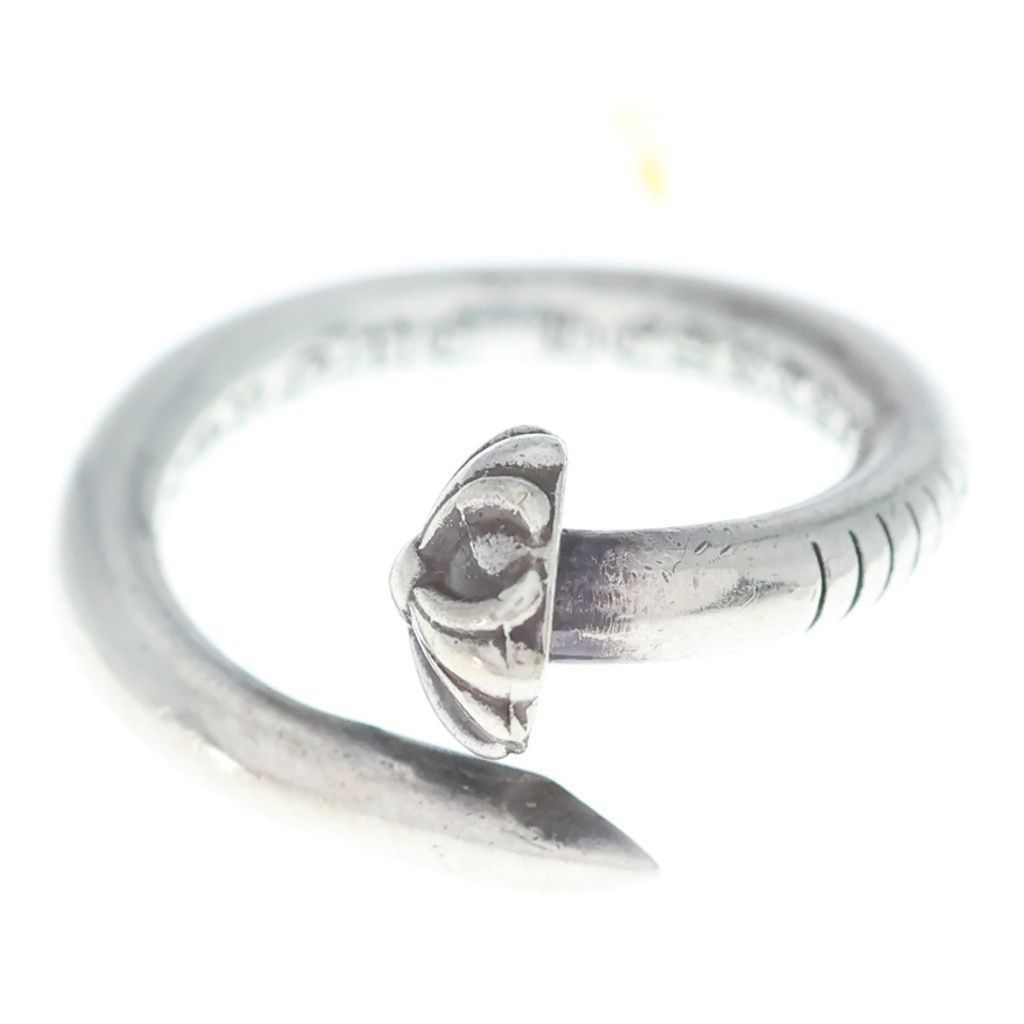 Chrome Hearts Nail Crsball Cross Ball Ring Silver