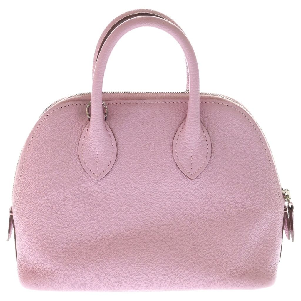 Hermes Bolide Mini Mauve Sylvestre Chevre Mini Shoulder Bag Pink Leather Silver — view 2