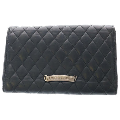 Chrome Hearts Qlt 4 Wave Quilted Leather Wallet Black Silver — view 2
