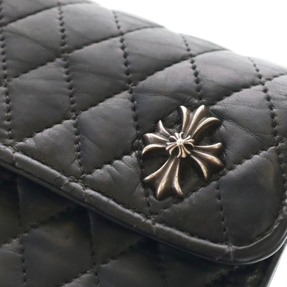 Chrome Hearts Qlt 4 Wave Quilted Leather Wallet Black Silver — view 5