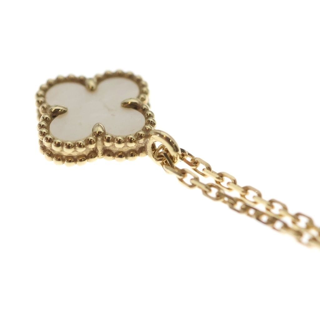 Van Cleef & Arpels Sweet Alhambra Mother of Pearl Pendant Chain Gold — view 5