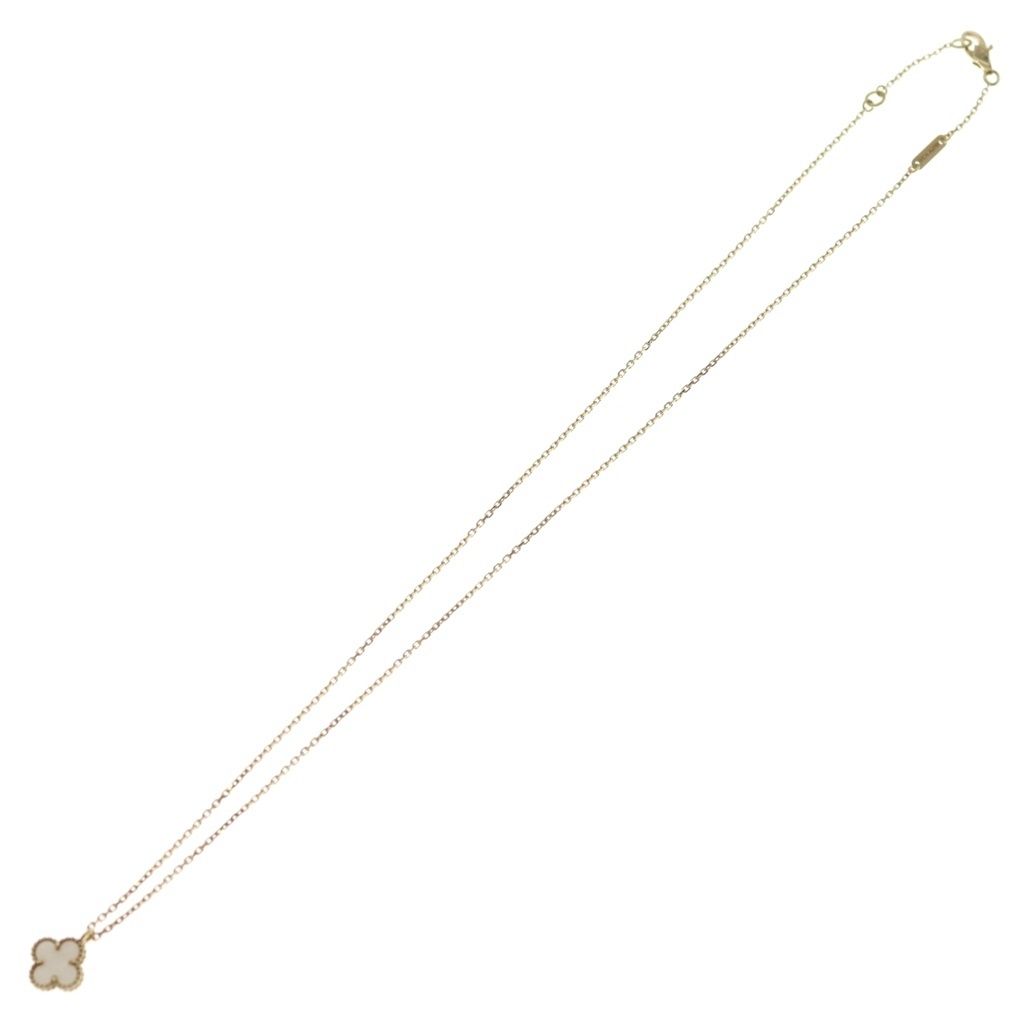 Van Cleef & Arpels Sweet Alhambra Mother of Pearl Pendant Chain Gold — view 2