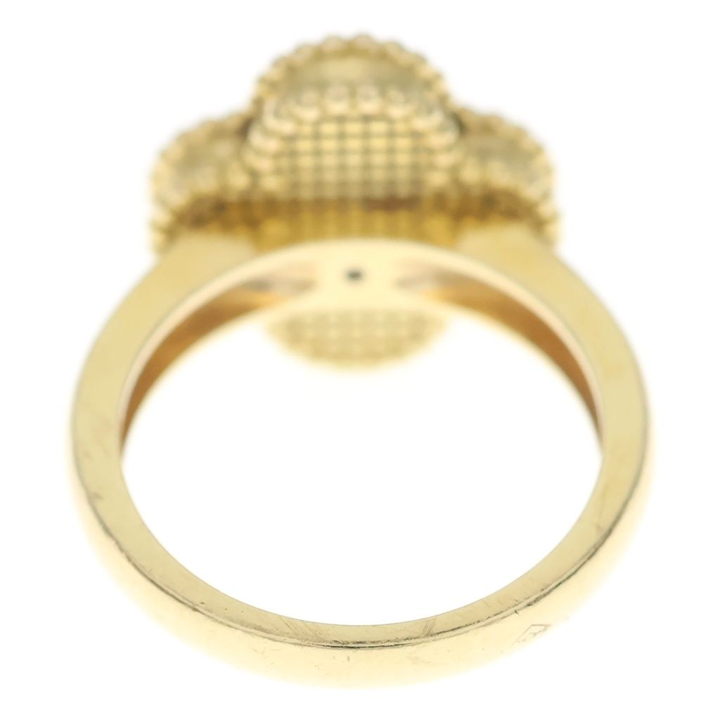 Van Cleef & Arpels Vintage Alhambra Malachite Diamond Ring Gold Green — view 3