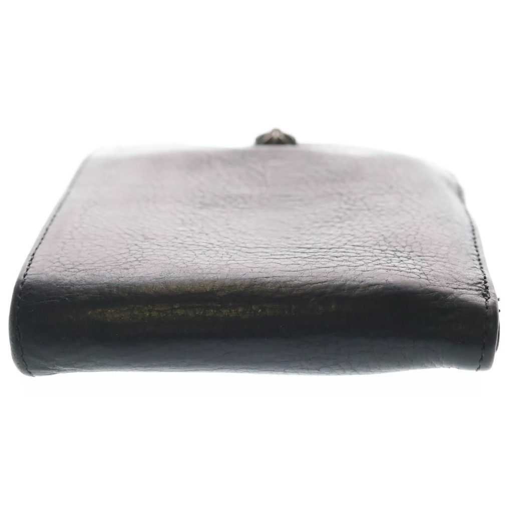 Chrome Hearts 1 Snap Cross Ball Button Leather Wallet Black — view 3