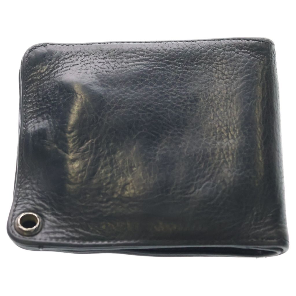 Chrome Hearts 1 Snap Cross Ball Button Leather Wallet Black — view 2