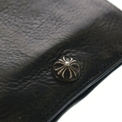 Chrome Hearts 1 Snap Cross Ball Button Leather Wallet Black — view 6
