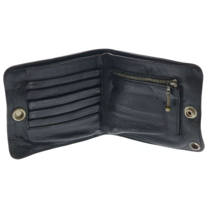 Chrome Hearts 1 Snap Cross Ball Button Leather Wallet Black — view 4