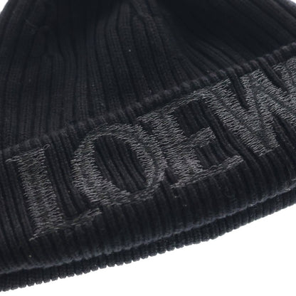 Loewe Logo Embroidery Wool Knit Cap Black — view 5
