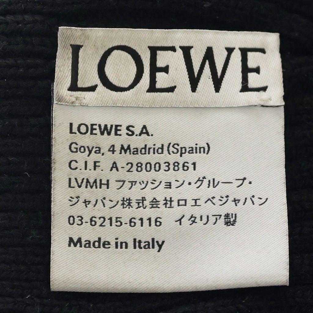 Loewe Logo Embroidery Wool Knit Cap Black — view 7